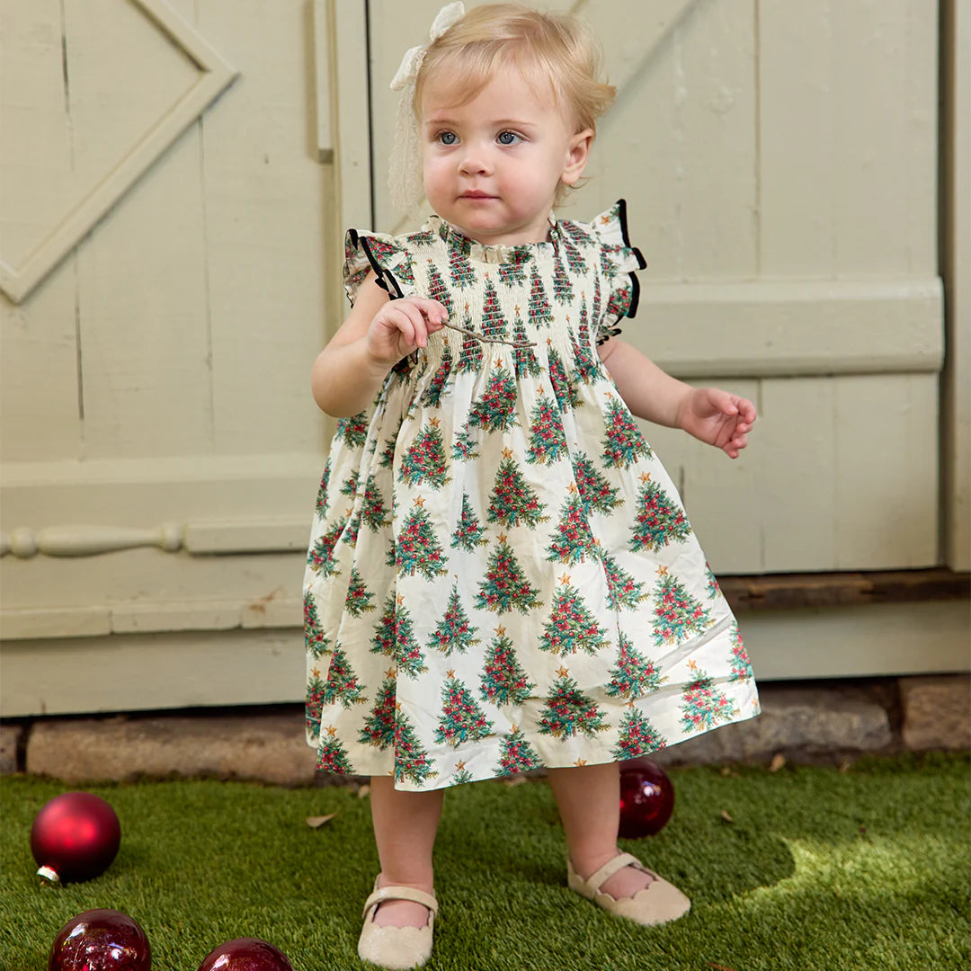 Pink Chicken Baby Girls Stevie Dress Set | Vintage Trees