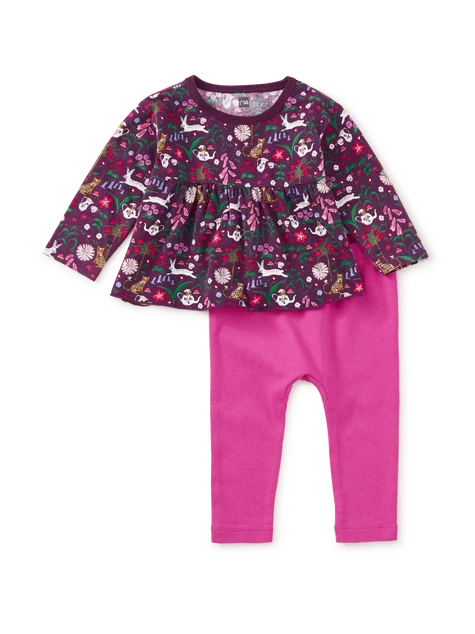 Tea Collection Peplum Two Piece Baby Set | Tea Party Floral
