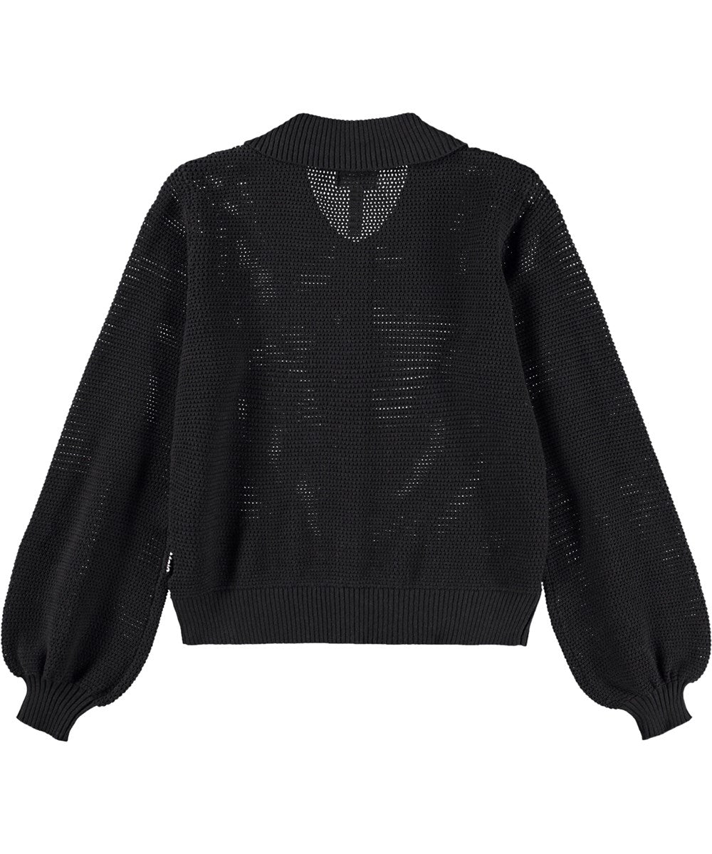MOLO Guida Black Crocheted Cardigan