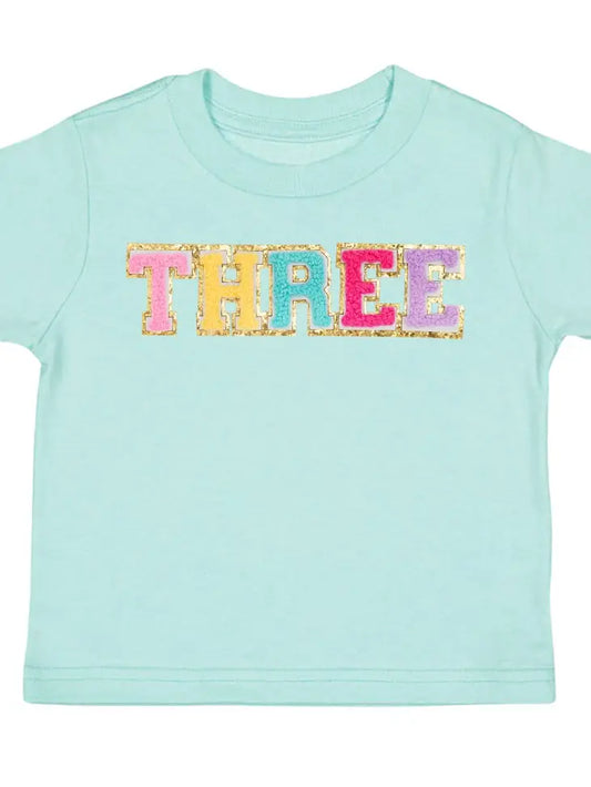 Sweet Wink Birthday Girl Patch T-Shirt | Three