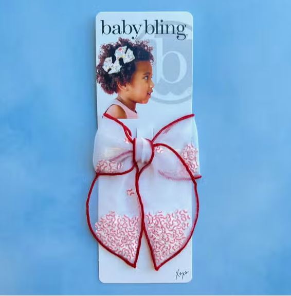 Baby Bling Baseball Shaker Clip