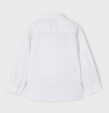 Mayoral Boys Long Sleeve White Pattern Button Down