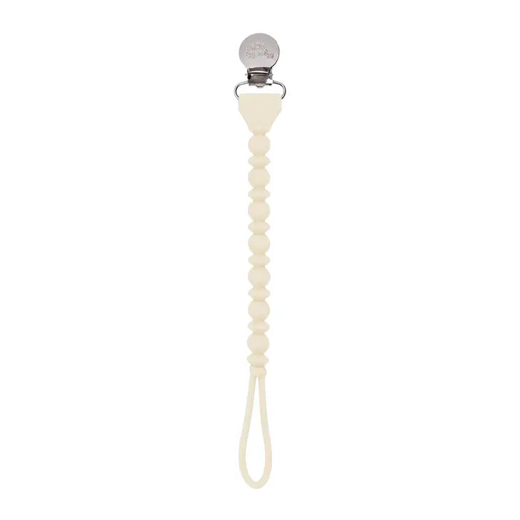 Itzy Ritzy Sweetie Strap Silicone One-Piece Pacifier Clip - Buttercream Bead
