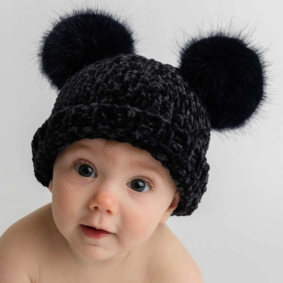 Huggalug Midnight Chenille Beanie Hat