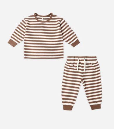 Quincy Mae Cozy Set | Cedar Stripe