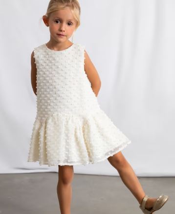 Mayoral Cream Drop Waist Dress