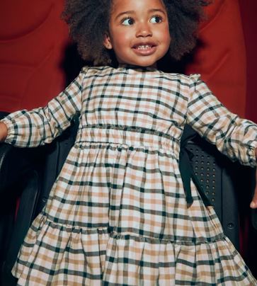 Mayoral Long Sleeve Plaid Dress