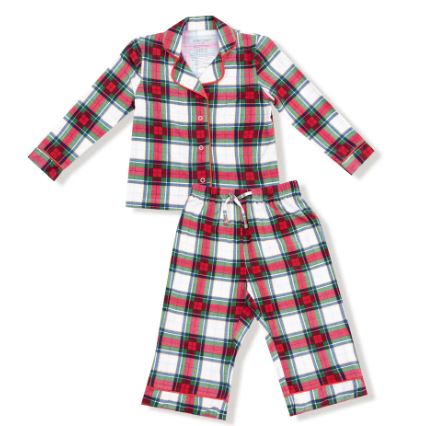 Angel Dear Long Sleeve Pajama Set | Holiday Plaid