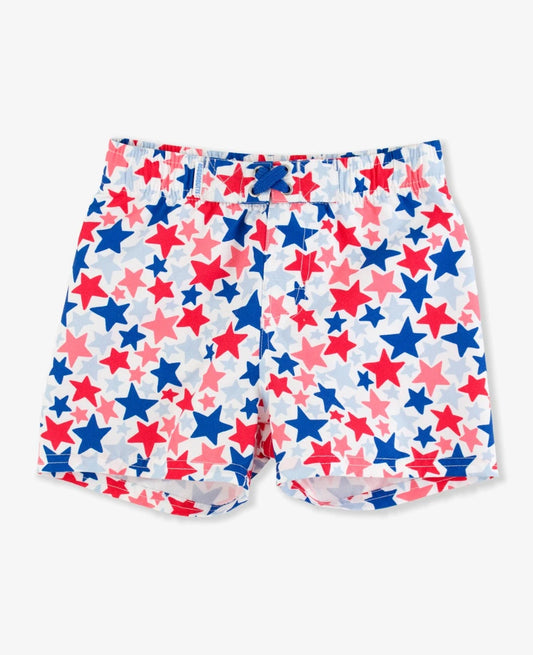 Red, White, and Blue Swim Trunks