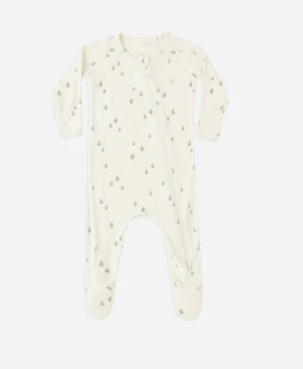 Quincy Mae Bamboo Zip Footie | Trees