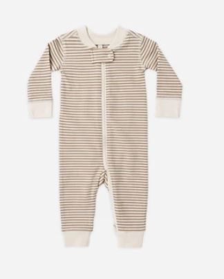 Quincy Mae Zip Long Sleeve Sleeper | Almond Stripe