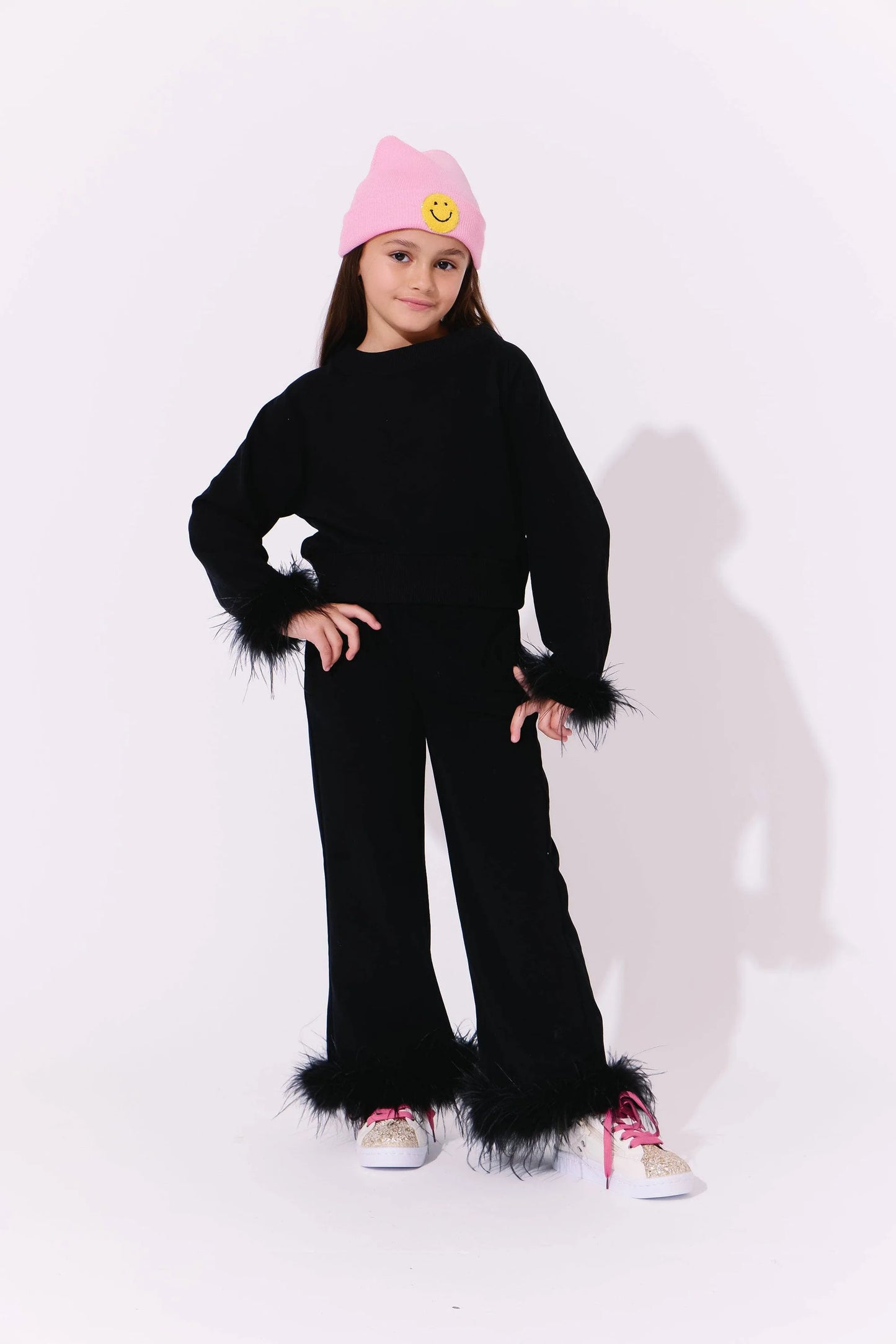 Lola and the Boys Black Feather Athletic Set