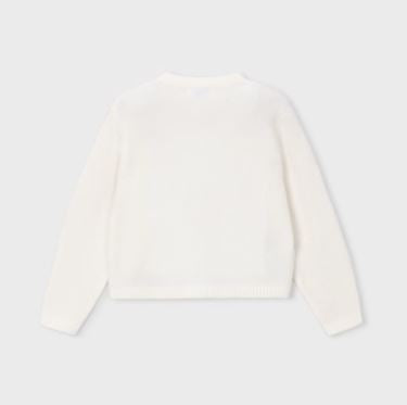 Mayoral Cream Knit Cardigan with Bows