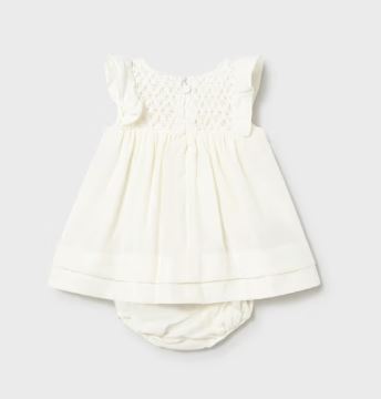 Mayoral Cream Dress with Bloomers