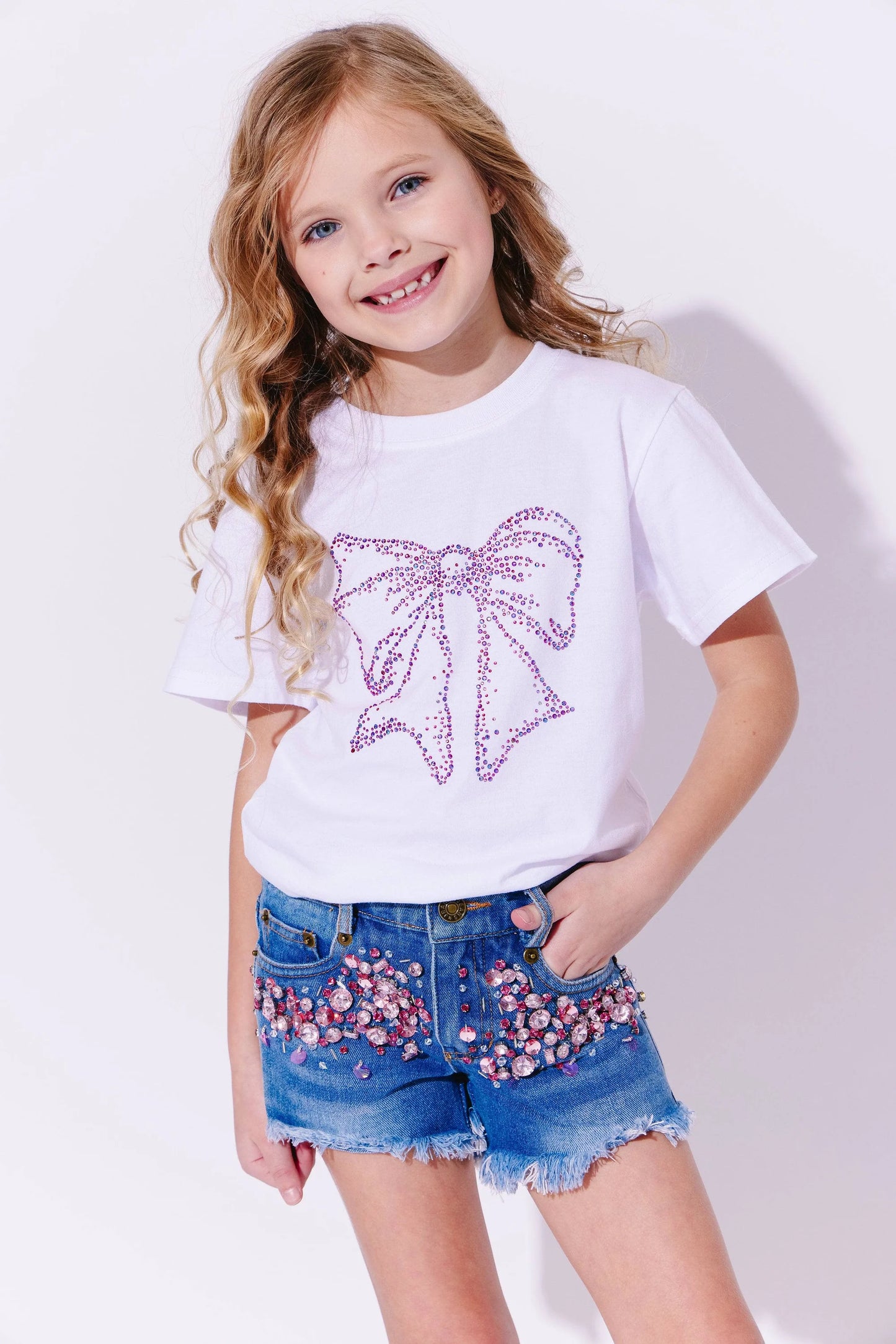 Lola and the Boys Crystal Bow T-shirt