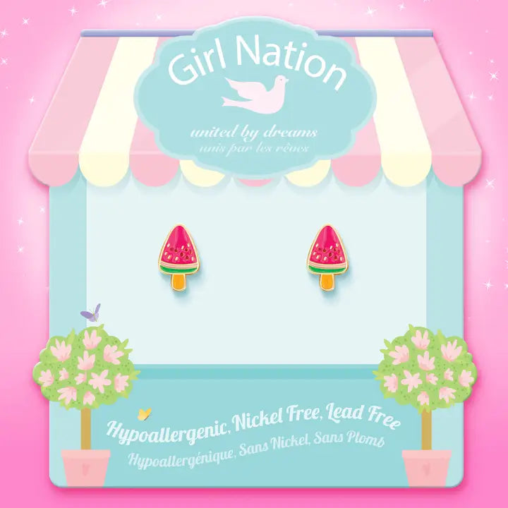 Girl Nation Watermelon Popsicle Earrings