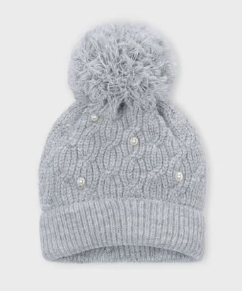 Grey Girls Pearl Hat