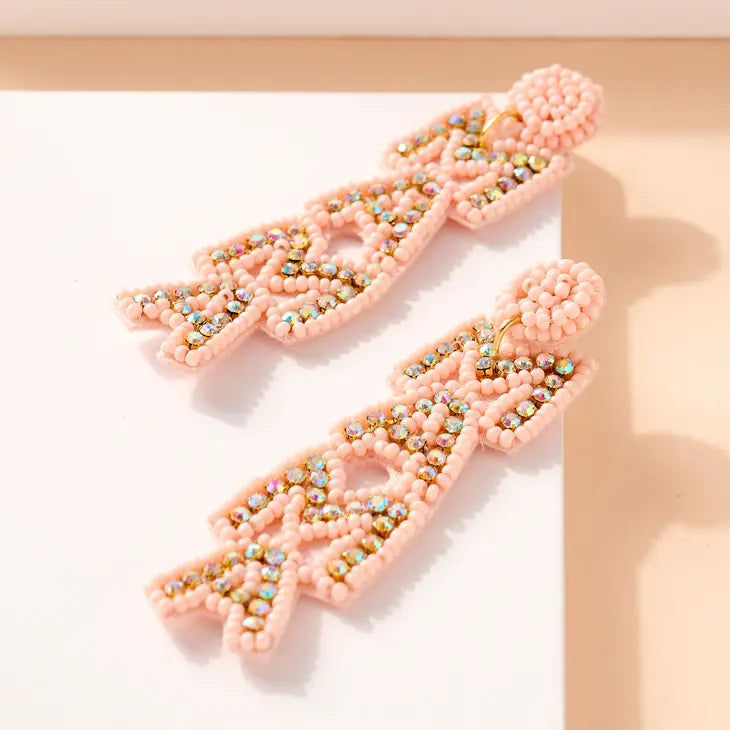 MAMA Seed Beaded Dangling Earring