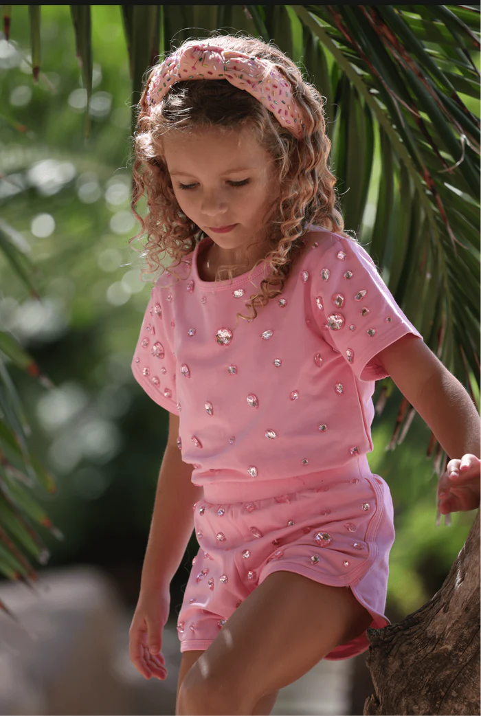 Lola and the Boys Pinky Gems Short Set