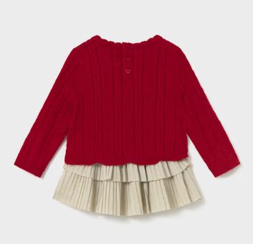 Mayoral Girl's Red Sweater and Gold Skirt