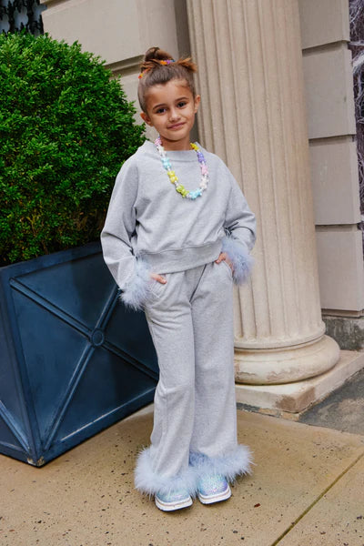 Lola and the Boys Grey Feather Athletic Set