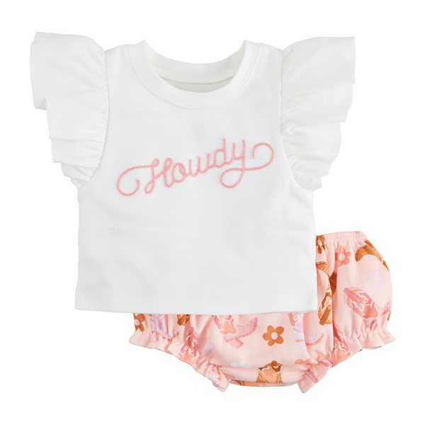 Mud Pie Howdy Knit Pinafore Set