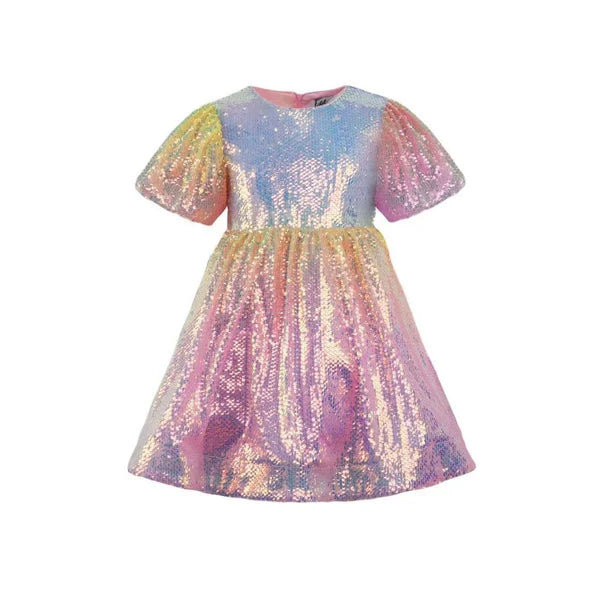 Lola and the Boys Ombre Sunset Sparkle Party Dress