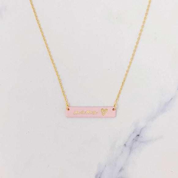 Ellison + Young Silver Mama Bar Necklace