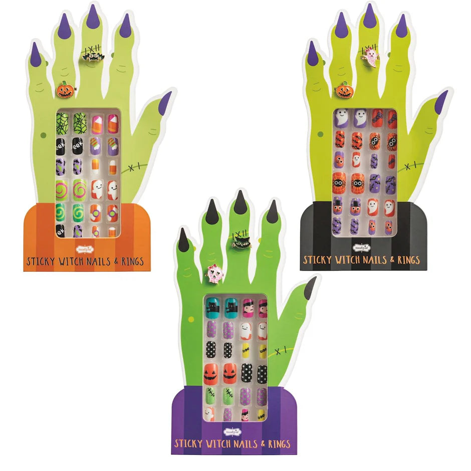 Mud Pie Halloween Press On Nails & Ring Set
