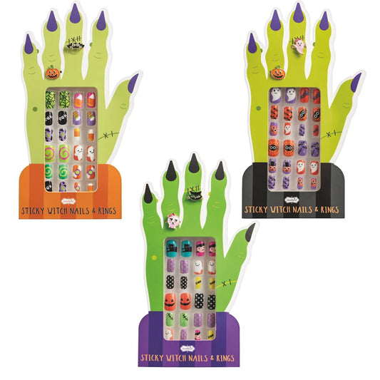 Mud Pie Halloween Press On Nails & Ring Set