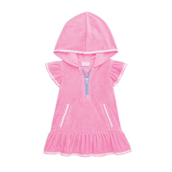 Mud Pie Ric Rac Pink Zip Cover Up