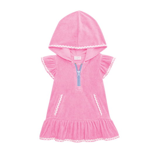Mud Pie Ric Rac Pink Zip Cover Up