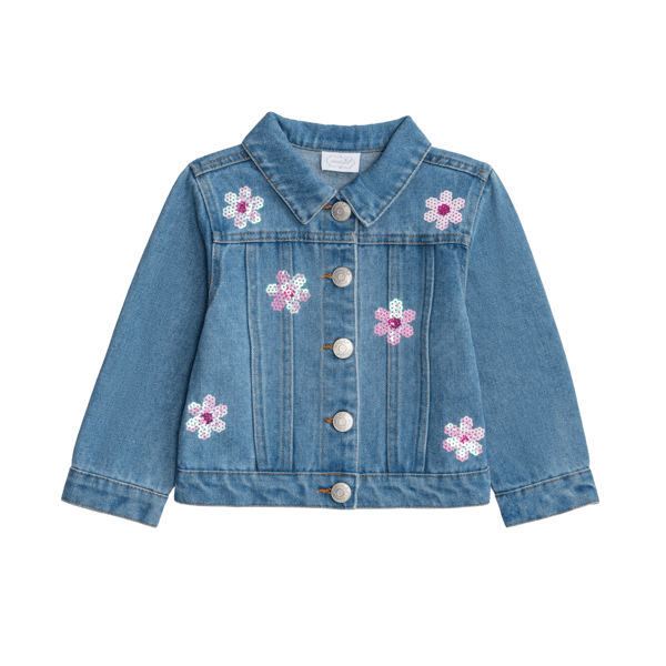 Mud Pie Daisy Sequin Denim Jacket