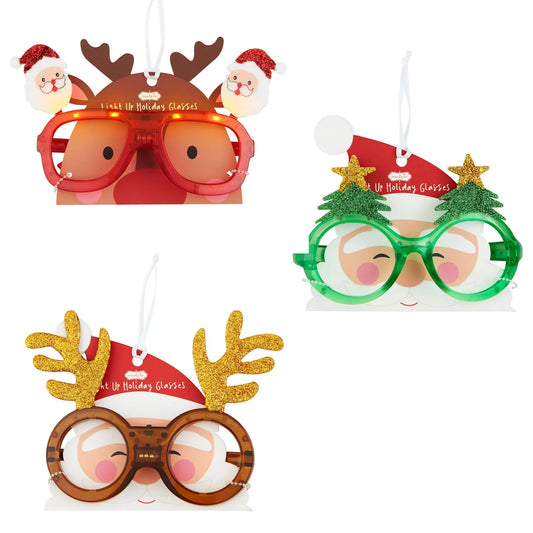 Mud Pie Christmas Light Up Glasses