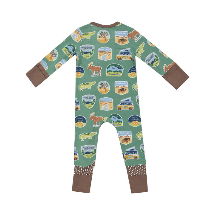 Angel Dear Zipper Romper | National Park Stickers