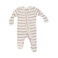 Angel Dear Modal Rib Ruffle Zipper Footie | French Stripe Misty Rose