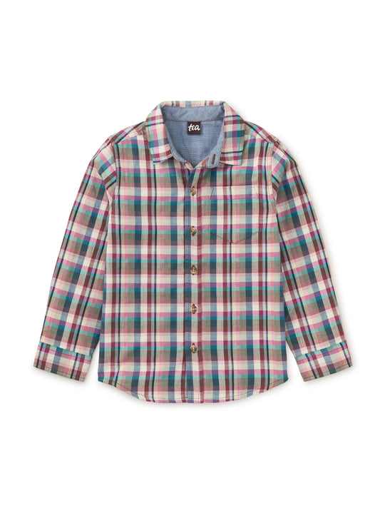 Tea Button Up | Double Weave Plaid