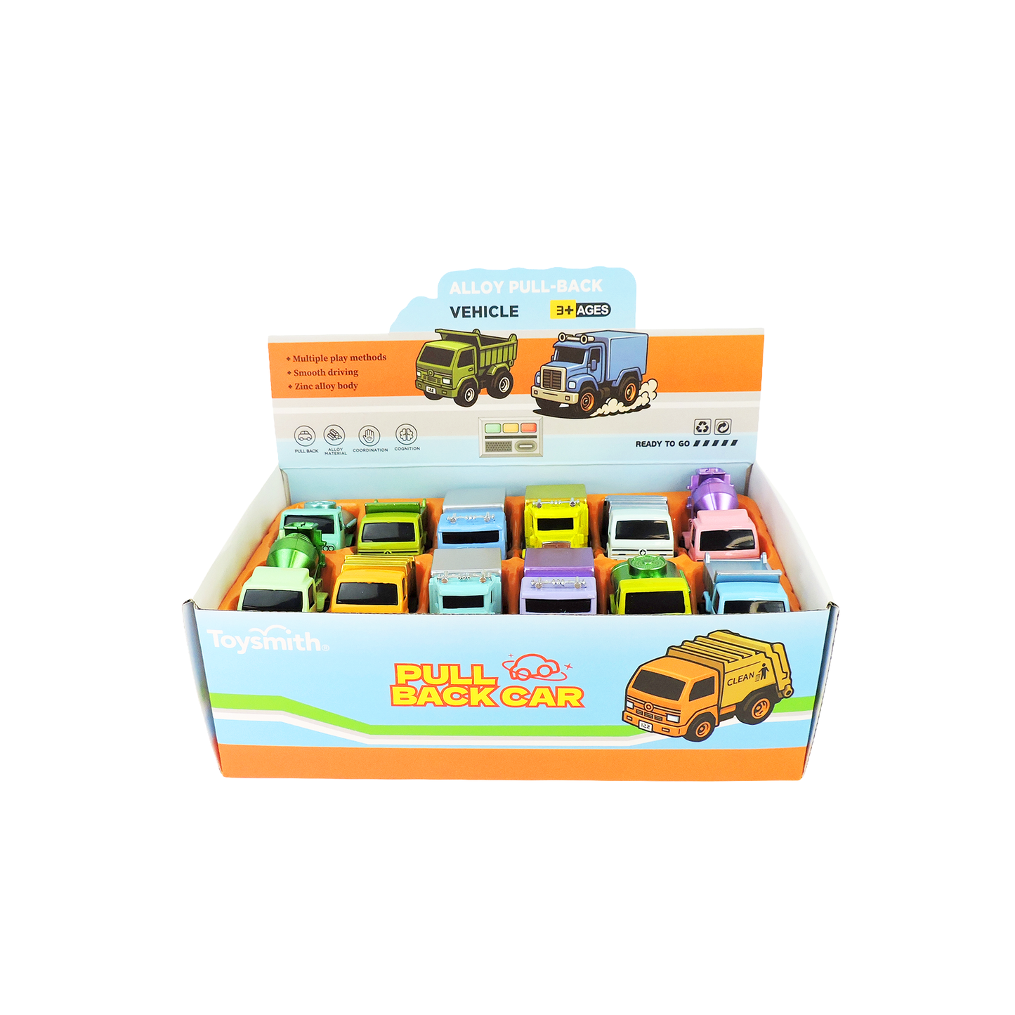 Rollin’ Medium Diecast Pull-Back Metallic Truck