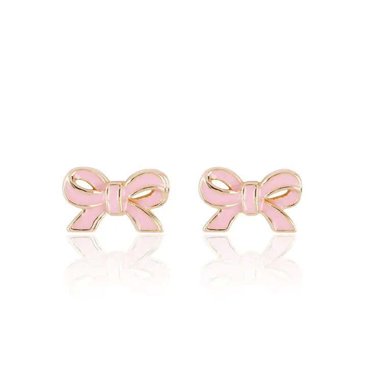 Girl Nation Pink Bows Earrings