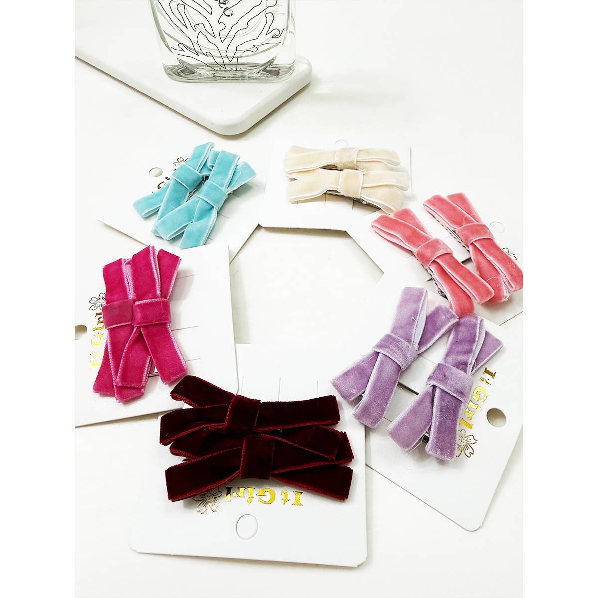 Velvet DUO Mini Bow Clips