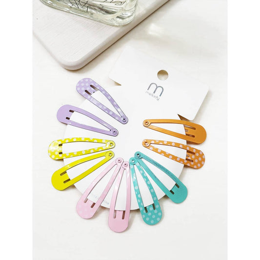Variety Polkadot and Solid Mixed Snap Clip Set