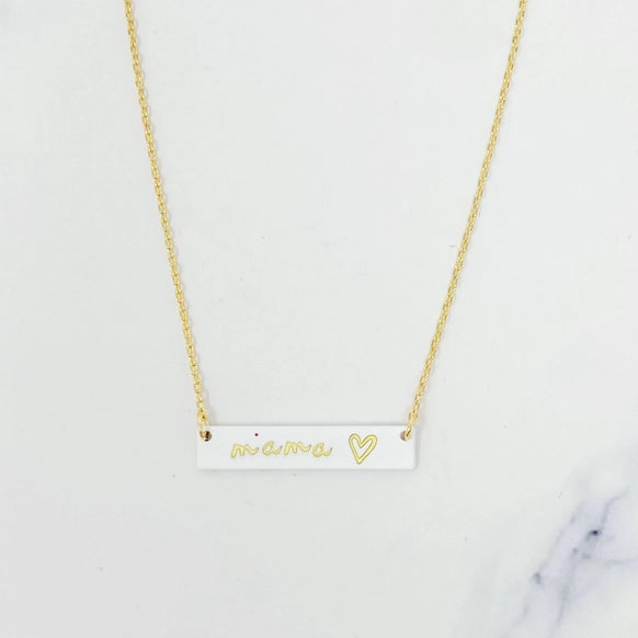 Ellison + Young Silver Mama Bar Necklace