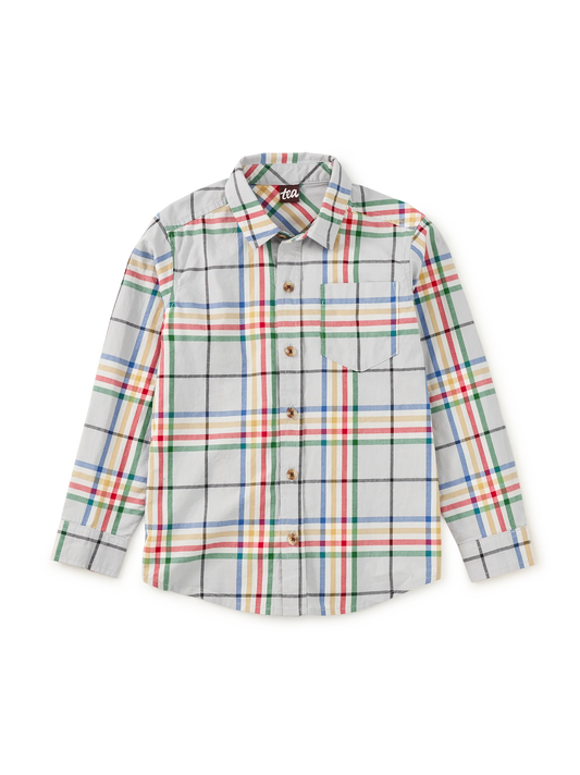 Tea Picadilly Plaid Long Sleeve Button Down Shirt