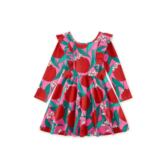 Tea Ruffle Shoulder Ballet Dress | Tulip Twist in Pink