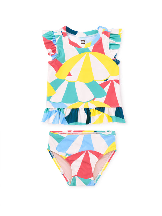 Tea Beach Umbrellas Short Sleeve Swim Set