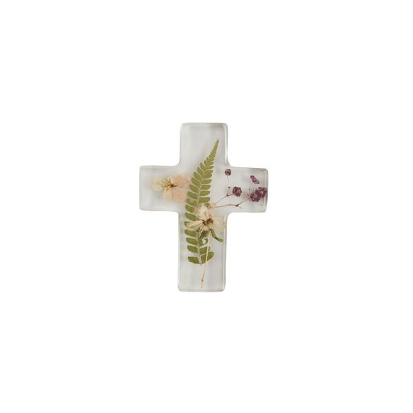 Mud Pie Dried Flower Resin Cross