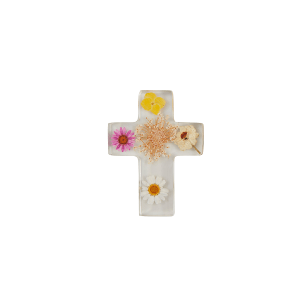 Mud Pie Dried Flower Resin Cross