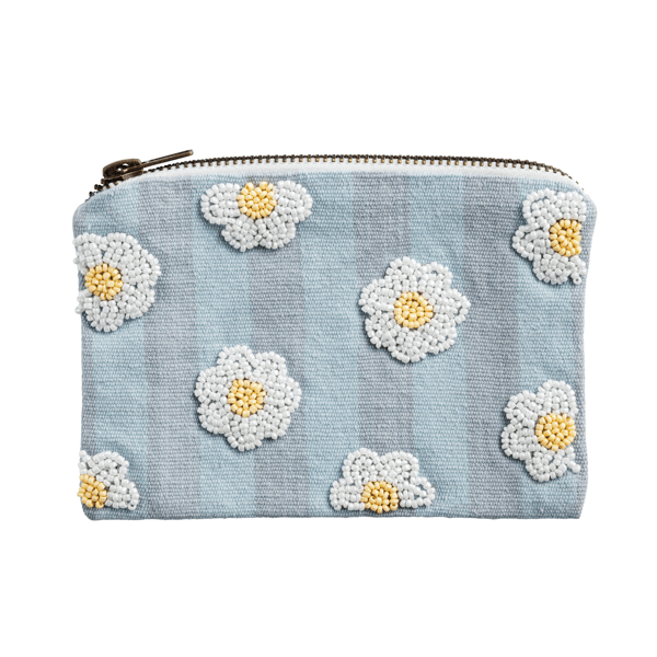 Mud Pie Floral Embroidered Pouch