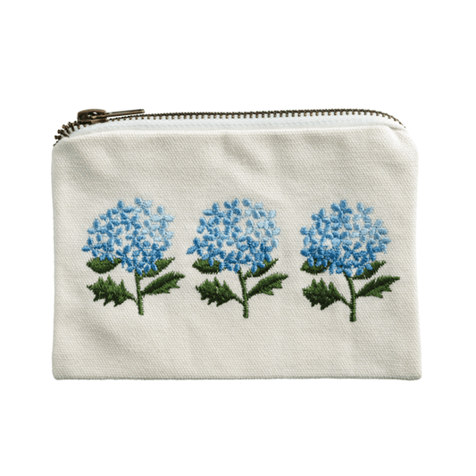 Mud Pie Floral Embroidered Pouch