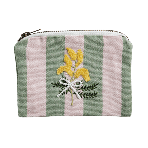 Mud Pie Floral Embroidered Pouch